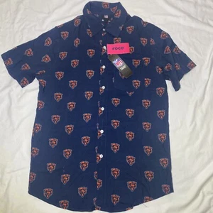 Team Apparel Foco NFL CHICAGO BEARS Button-Down Shirt Short Sleeves Small NEW! - Picture 1 of 6