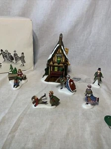 Department 56 Ashley Pond Skating Party 58405 Dickens Village Figures 1997 Box - Picture 1 of 12
