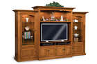 Amish Tv Entertainment Center Mission Shaker Wall Unit Solid Wood Media Cabinet