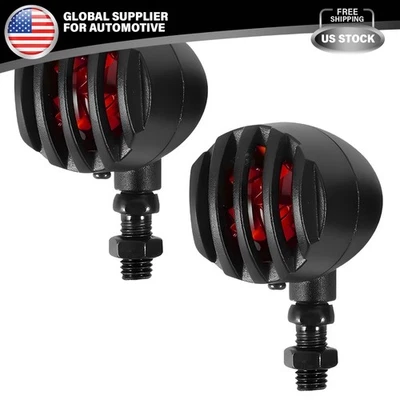 2 PIEZAS Luz de señalización de giro para motocicleta Luz intermitente de freno Indicador Rojo Universal Foto 1 de 4