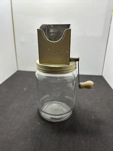 Vintage Metco Lebensmittel Reibe, gelb, alles original Anchor Hocking Glas 8,75" T - Bild 1 von 9