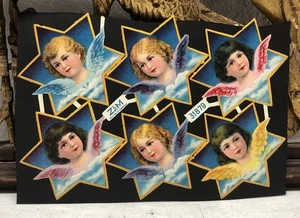 OLD GERMAN DIE CUT SCRAPS ANGELS Z&M 31879 & 1209 - Double Sided - Picture 1 of 21