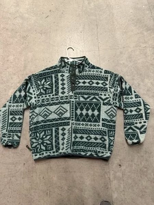 Eastern Mountain Sports Sweatshirt Mens XL Green/White Fleece Pullover USA VTG - Picture 1 of 7