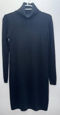 J Crew NWT Black Turtleneck Wool Blend Sweater Dress Capsule Slimming Cozy XXS - Image 1 of 4