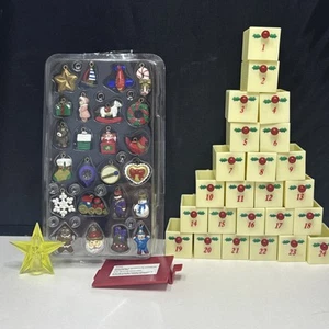 Mr Christmas Advent Calendar Tree Mini Ornaments Drawers & Battery Cover & Star - Picture 1 of 9