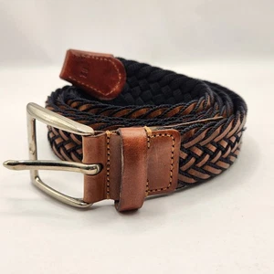 Stefano Corsini Belt Men's Size 38 Braided Leather Italy Brown Black Quality - Picture 1 of 9