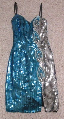 Vintage 80’s Alyce Designs Sequin Bead Rhinestone Mini Cocktail Dress Size 8 - Image 1 of 4