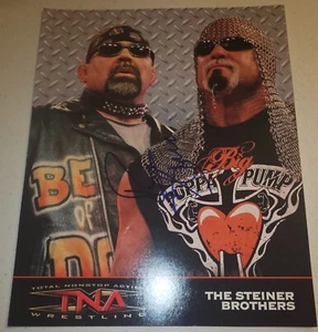 Signed Autographed TNA Wrestling Steiner Brothers Promo Photo Impact Rick WCW - Picture 1 of 3