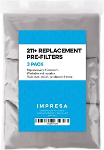 3 Pack Replacement Washable Pre-Filters for Blueair Blue Pure 211+ Lunar Rock - Picture 1 of 6