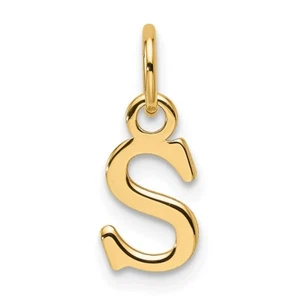 14k Yellow Gold Cutout Letter S Initial Pendant Gift for Mother - Picture 1 of 4
