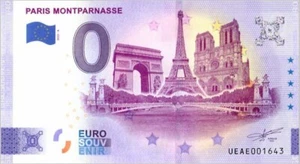 0 Euro Schein Paris · Montparnasse · Souvenir o Null € Banknote - Bild 1 von 2