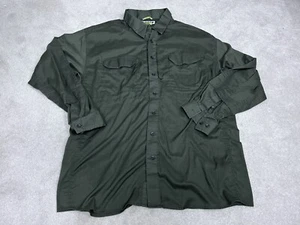 First Tactical Shirt Mens 2XL XXL Green Button Up Gun Shooting Ammo Pockets Big - Picture 1 of 12