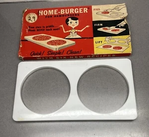 Vintage 1958 Home Burger Mold For Hamburgers Recipes Original Box Kitchen Tool - Picture 1 of 7