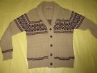 Vtg 70's Men's Lebowski Style Shawl Collar Button Down Cardigan Sweater Sz L