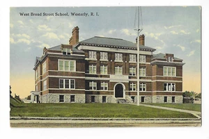West Broad Street School Postcard Westerly Rhode Island - Picture 1 of 2