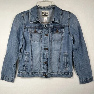 OshKosh Girls Denim Jean Jacket Size 14 Blue Denim Medium Wash Button Up A - Picture 1 of 8