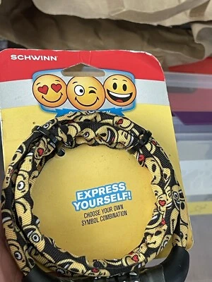 Schwinn Bike Lock New Smiley Face Emoji Symbol locking system, Yellow Smiles 6mm - Image 1 of 3