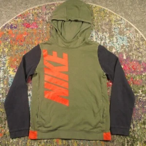 Nike Hoodie Youth XL Green Big Logo Boys Fleece Pullover EUC - Picture 1 of 9