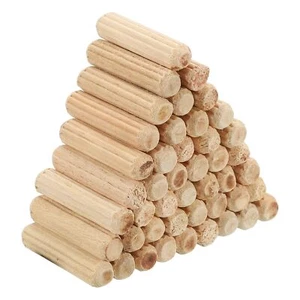 1/4" x 1"6 x 25mm Wood Dowel Pins 120 Pack Fluted Wooden Dowel Pin Straight G... - Picture 1 of 6