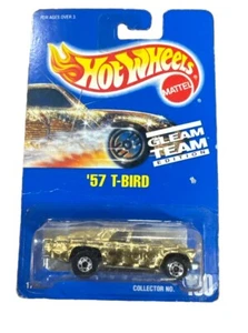 Hot Wheels '57 T-Bird Gleam Team Edition Gold, Blue Card #190 FREE SHIPPING - Picture 1 of 6