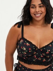 Correa de arco con volantes y cerezas bralette tórrido ligeramente forrada nueva con etiquetas nueva 6X - Imagen 1 de 4