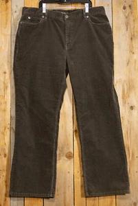 Pantalone donna Eddie Bauer in velluto a coste marrone scuro gamba dritta taglia 16 36x28,5 - Foto 1 di 4