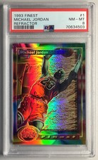 1993-94 TOPPS FINEST REFRACTOR BASKETBALL  CARD #1 MICHAEL JORDAN, PSA 8 NM-MT