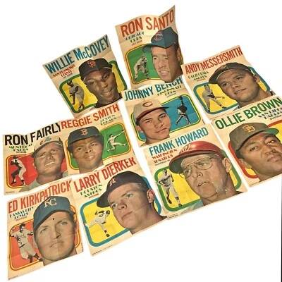 1970 Topps Baseball Posters McCovey Santo Fairly Smith Bench Brown Howard Set - Image 1 of 4