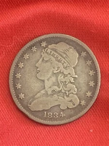 1834 U.S. Quarter , Twenty Five Cents - Picture 1 of 2