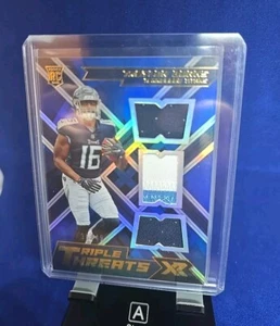 2022 Panini XR Rookie Triple Threats Materials Blue #12 Treylon Burks RTT-TB /4 - Picture 1 of 3