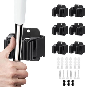 6PCS Broom and Mop Holder, Heavy Duty Garden Tool Organizer Rack Rake and Shovel - Picture 1 of 12