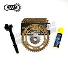 AFAM Gold Chain & Sprocket Kit (Alloy Rear) fits Aprilia MX125 1984 + Fit Kit