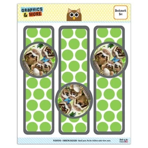 Sloth Family Selfie Set of 3 Glossy Laminated Bookmarks - Imagen 1 de 4