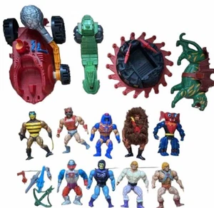 VINTAGE MASTERS OF THE UNIVERSE FIGURES BUNDLE MOTU Vehicle Battlecat He-Man 80s - Picture 1 of 22