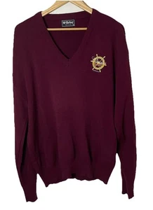 VTG 70s Claudio’s Restaurant Greenport LI North Fork Maroon Sweater XL Seaside - Picture 1 of 10