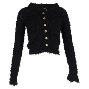 Dolce & Gabbana Embellished Buttons Tweed Cardigan In Nylon Women Black Size 40 - Picture 1 of 6