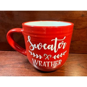 Pullover Wetter Keramiktasse Zuckerstange Weihnachten 17,35 Unzen rot Kaffeetasse - Bild 1 von 7