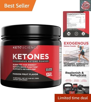 15 Servings of  Exogenous Ketone Powder - Delicious Passion Fruit Flavor - Image 1 of 4