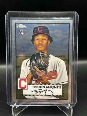 2021 Topps Chrome Platinum Anniversary - Triston McKenzie Rookie #8 RC Cleveland - Image 1 of 2