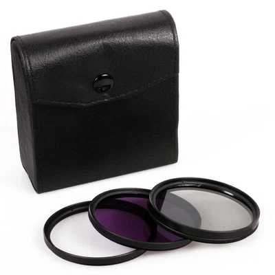 49mm-77mm 3 In 1 Digital Camera Lens Filter UV+CPL+FLD Kit For Cannon Nikon Sony - Image 1 of 4