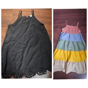 Set Of Two Shein Girls Summer Dresses Colorblock and Black Size 8 - Picture 1 of 6