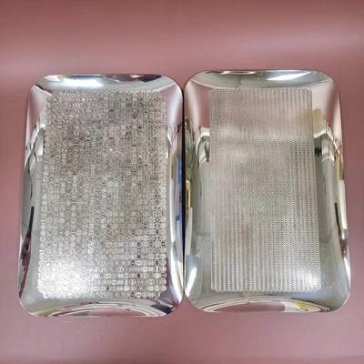 WMF S-Collection镀银托盘带蚀刻图案8英寸x12英寸盒装2件套 — 第 1/4 张图片