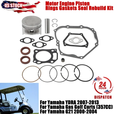 357cc Piston Rings Gaskets Seal Rebuild Kit For Yamaha Golf Carts G22 G27 G29 - Image 1 of 4