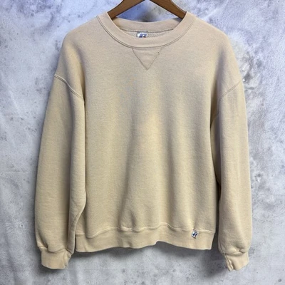 Russell Athletic Sweatshirt Mens Large 22x24 Tan Crew Neck Single V - Image 1 of 4