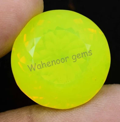 Ópalo amarillo neón natural 38,45 quilates redondo certificado sin tratar piedra preciosa suelta rara Foto 1 de 4