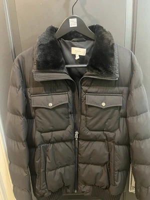 Abrigo mediano negro Reiss para hombre Foto 1 de 3