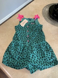 🔥 Juicy Couture Girls Shorts Romper Jumpsuit Print Green Black Pink  Sz 6 - Picture 1 of 9