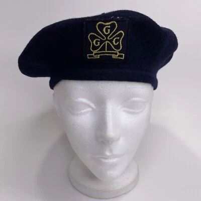 RARO! De colección 1946-1963 Girl Guides Of Canada Azul Marino Lana Uniforme Boina Sombrero Foto 1 de 4