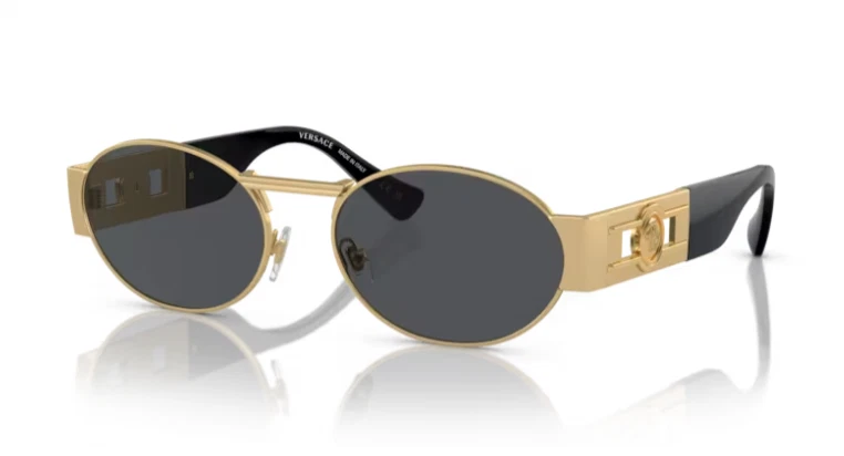 VERSACE SUNGLASSES VE 2264 100287 GOLD/GRAY 56MM AUTHENTIC 2264
