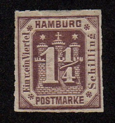 GERMANY STATE HAMBURG, SCOTT # 24, MINT UNUSED, YEAR 1866 IN GOOD CONDITION - Image 1 of 2